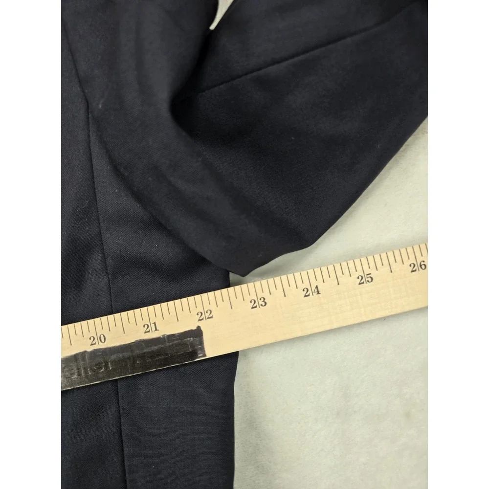 JoS A Bank Blazer Mens 44R Navy‎ Blue 100% Wool Gold Button Sport Coat Classic